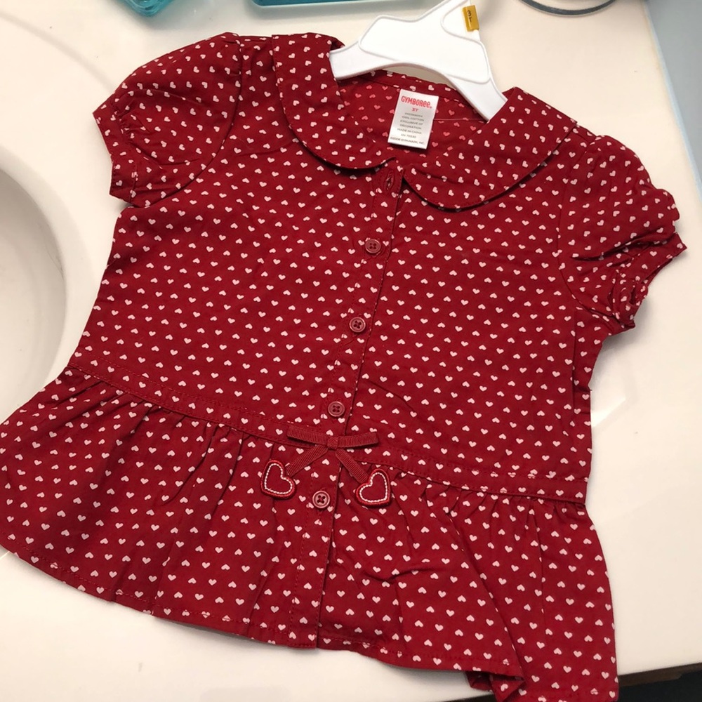 Vintage Gymboree Red Hearts shirt